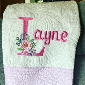 Keepsake quilted baby blanket personalized